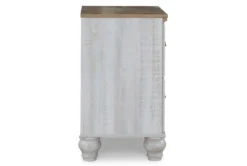 Hyde White Two-Tone White/Brown 2 Drawer Nightstand With USB -Furniture Store 321249 white wood nightstand side 14