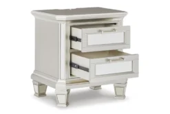 Lydia White 2 Drawer Nightstand With USB & Led Light -Furniture Store 321292 white wood nightstand detail 46