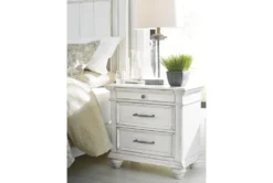 Kailey White 2 Drawer Nightstand -Furniture Store 321295 white wood nightstand room 85