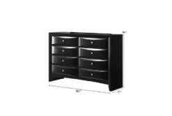 Faron Black 8 Drawer Dresser -Furniture Store 321473 black mdf dresser detail 44