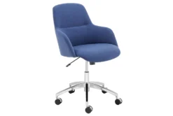 Mona Office Chair In Blue Fabric With Polished Aluminum Base -Furniture Store 321646 blue polyester office chair detail 45