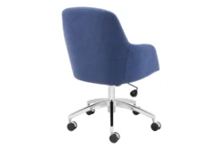 Mona Office Chair In Blue Fabric With Polished Aluminum Base -Furniture Store 321646 blue polyester office chair detail 47