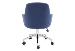 Mona Office Chair In Blue Fabric With Polished Aluminum Base -Furniture Store 321646 blue polyester office chair detail 48