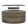 Nancy Round Lift-Top Coffee Table 1 Nancy Round Lift-Top Coffee Table -Furniture Store 321755 brown wood coffee table detail 44