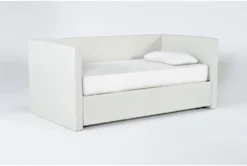Emmerson II Sand Upholstered Twin Daybed With Trundle -Furniture Store 322516 white fabric daybed side 14