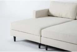 Calais Vanilla Double Chaise -Furniture Store 322543 white fabric sectional detail 45