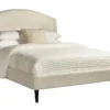 Crestley King Curved Upholstered Shelter Bed -Furniture Store 322712 beige fabric bed signature 01