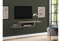 Light Brown 60" Asymmetrical Wall Mounted Floating Tv Stand 5 Light Brown 60" Asymmetrical Wall Mounted Floating Tv Stand -Furniture Store 322997 brown wood media wallentertainment center room 85