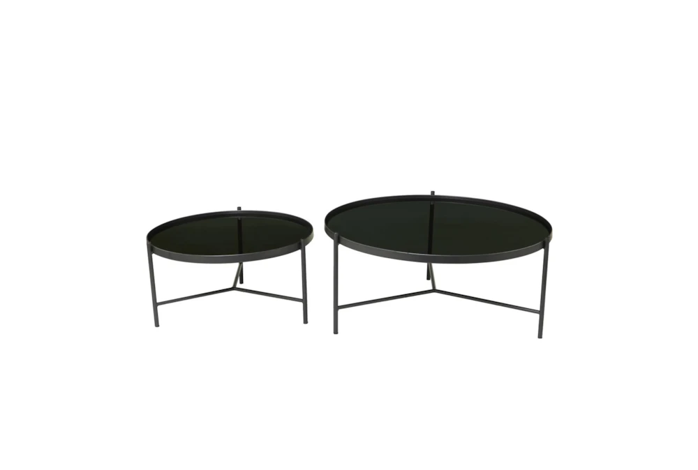 Industrial Black Metal Round Nesting Round Coffee Table 3 Industrial Black Metal Round Nesting Round Coffee Table