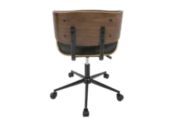 Linnea Walnut + Black Faux Leather Swivel Adjustable Office Chair -Furniture Store 323462 back 82