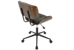 Linnea Walnut + Black Faux Leather Swivel Adjustable Office Chair -Furniture Store 323462 back 83