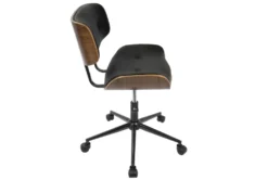 Linnea Walnut + Black Faux Leather Swivel Adjustable Office Chair -Furniture Store 323462 side 14
