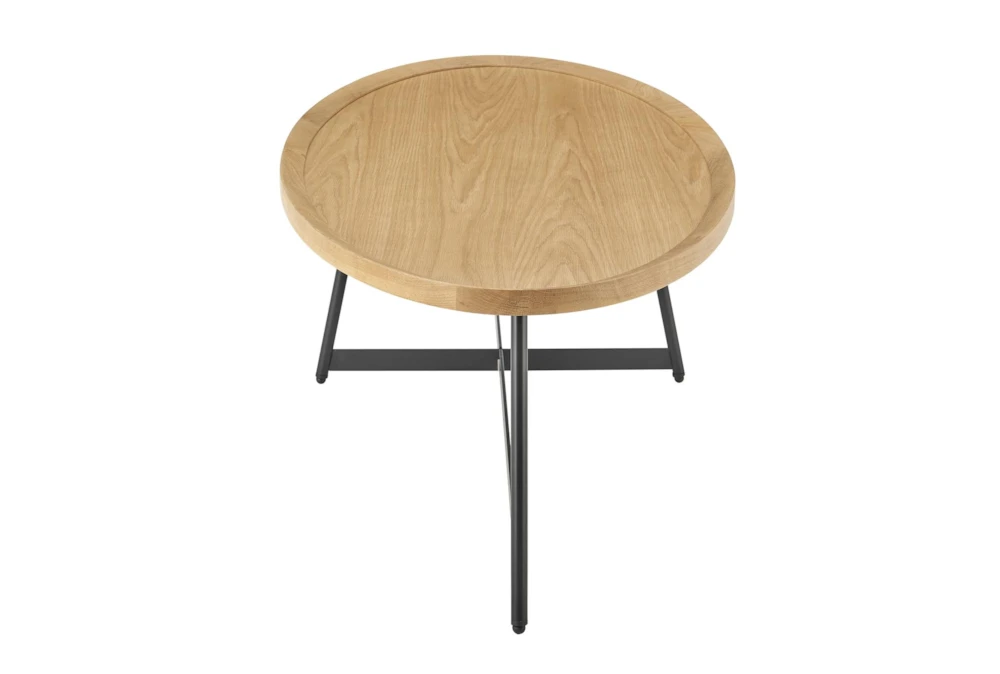 Sofia Oak Oval Coffee Table With Black Base 5 Sofia Oak Oval Coffee Table With Black Base - Image 3