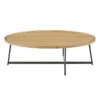 Sofia Oak Oval Coffee Table With Black Base -Furniture Store 325598 signature 01