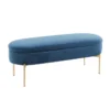 48" Blue Velvet + Gold Metal Legs Storage Bench 2 48" Blue Velvet + Gold Metal Legs Storage Bench -Furniture Store 326525 blue velvet storage bench signature 01