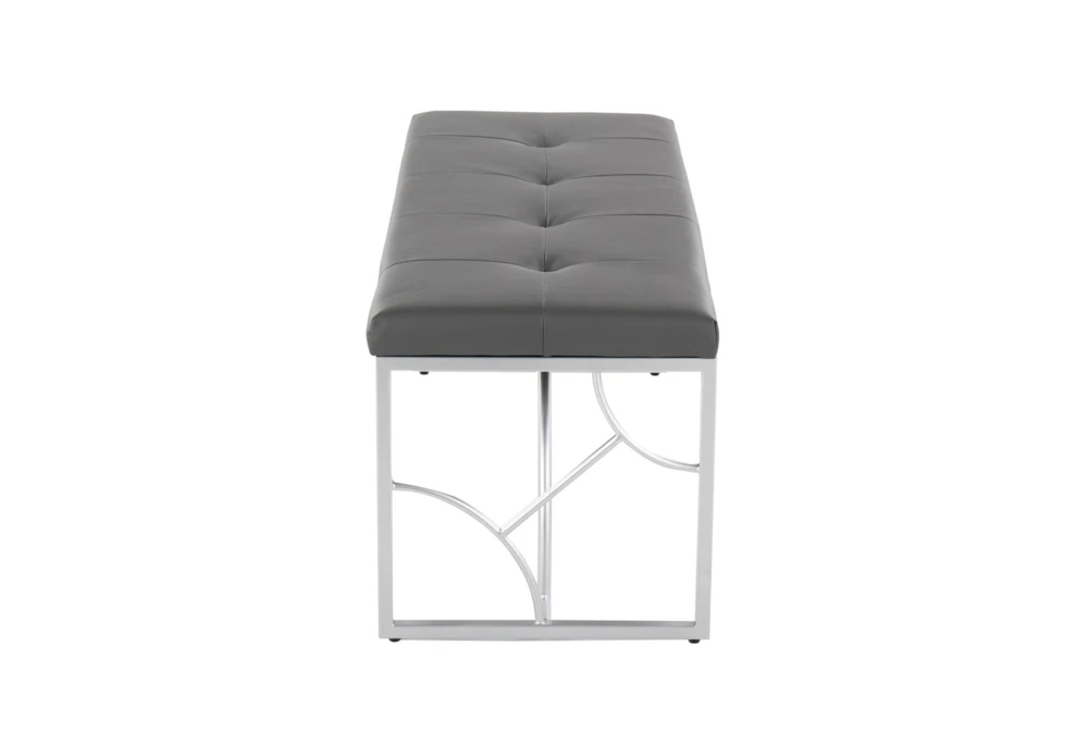 44" Grey Faux Leather + Silver Metal Base 5 44" Grey Faux Leather + Silver Metal Base - Image 3