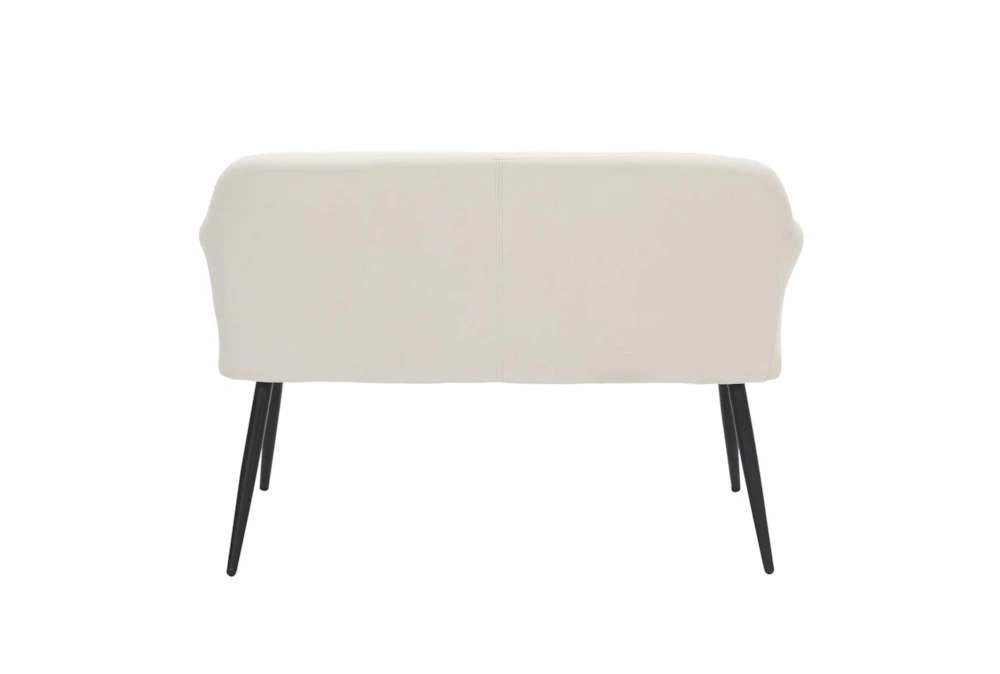 44" White Faux Leather High Back Bench + Black Steel Legs 11 44" White Faux Leather High Back Bench + Black Steel Legs - Image 9