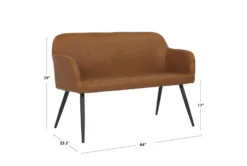 44" White Faux Leather High Back Bench + Black Steel Legs 17 44" White Faux Leather High Back Bench + Black Steel Legs -Furniture Store 326541 white polyester bench detail 45