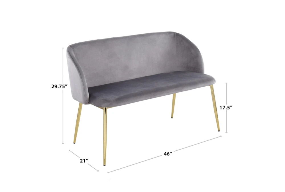 46" Mustard Velvet Bench With Gold Metal Legs 7 46" Mustard Velvet Bench With Gold Metal Legs - Image 5
