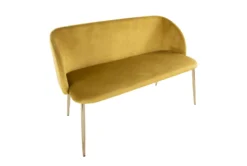 46" Mustard Velvet Bench With Gold Metal Legs 14 46" Mustard Velvet Bench With Gold Metal Legs -Furniture Store 326550 yellow velvet bench top 31
