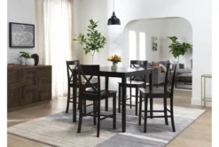 Percy 42" Counter Set For 4 -Furniture Store 56131 brown wood counter height set room 80