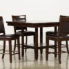 Sutton 48" Square Espresso Counter With Stool Set For 4