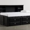 Summit Black Twin Bookcase Daybed Bed With 4-Drawer Storage Unit -Furniture Store 89617 0