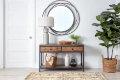 Cody Console Table -Furniture Store 95212 brown wood sofa table room 7