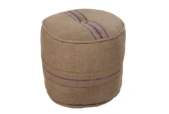 Pouf-Burlap Violet