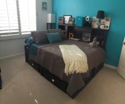 Summit Black Full Bookcase Daybed Bed With 4-Drawer Storage Unit -Furniture Store normal 121