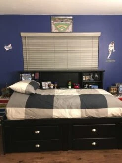 Summit Black Full Bookcase Daybed Bed With 2- Drawer Captains Trundle -Furniture Store normal 125