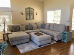 Harper II Microfiber 52" Birch Square Cocktail Ottoman -Furniture Store normal 4