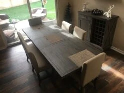 Jaxon Grey 76-96" Extension Dining With Bench + Upholstered Chair Set For 6 -Furniture Store normal 63