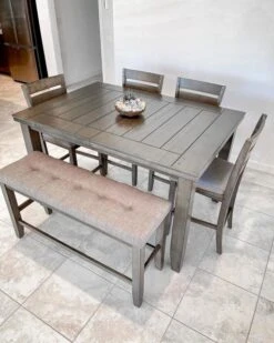 Ashford II 66" Dining With Bench + Side Chair Set For 6 -Furniture Store normal 68